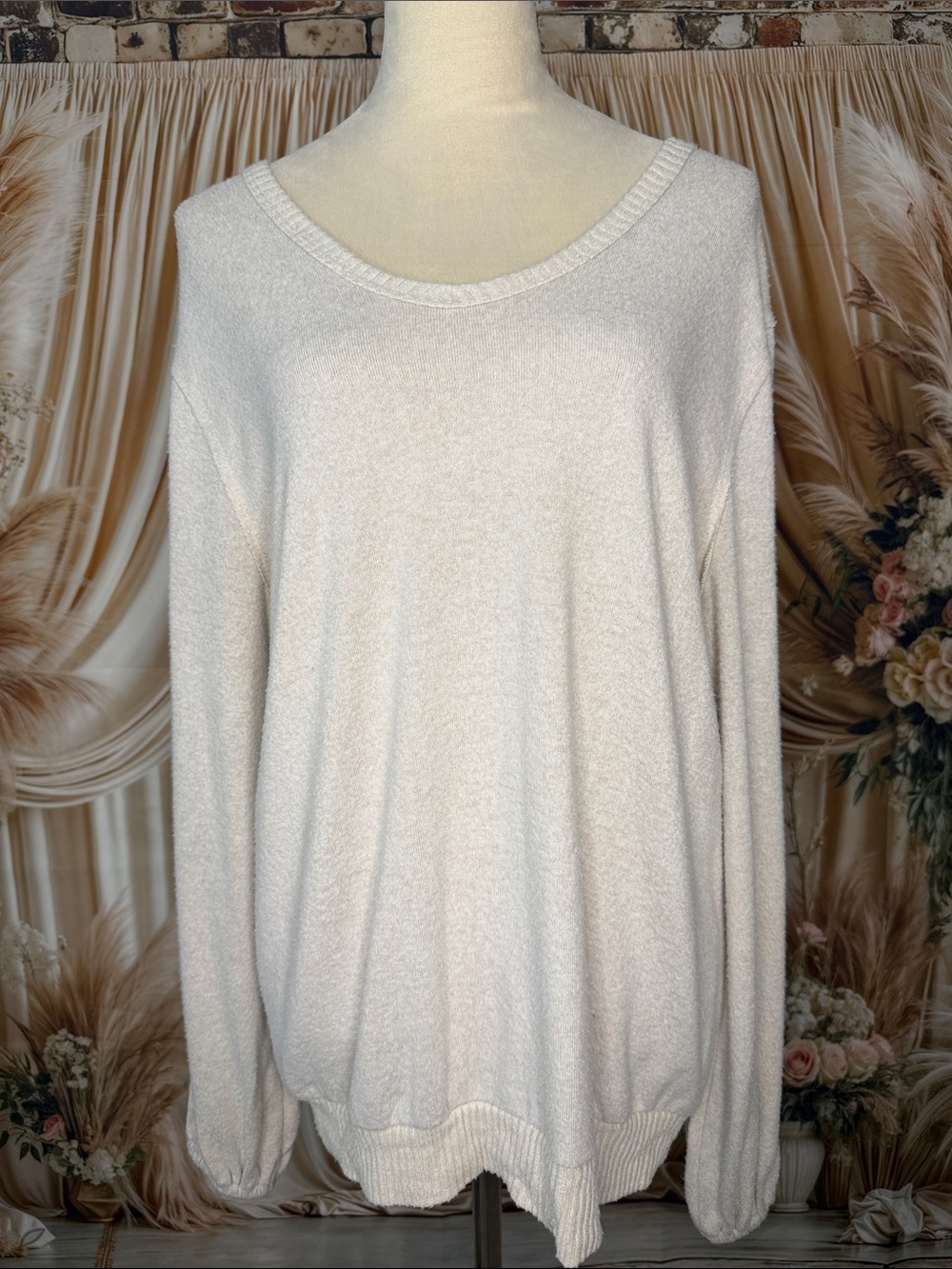 Cozy Lightweight Ivory Knit Pullover